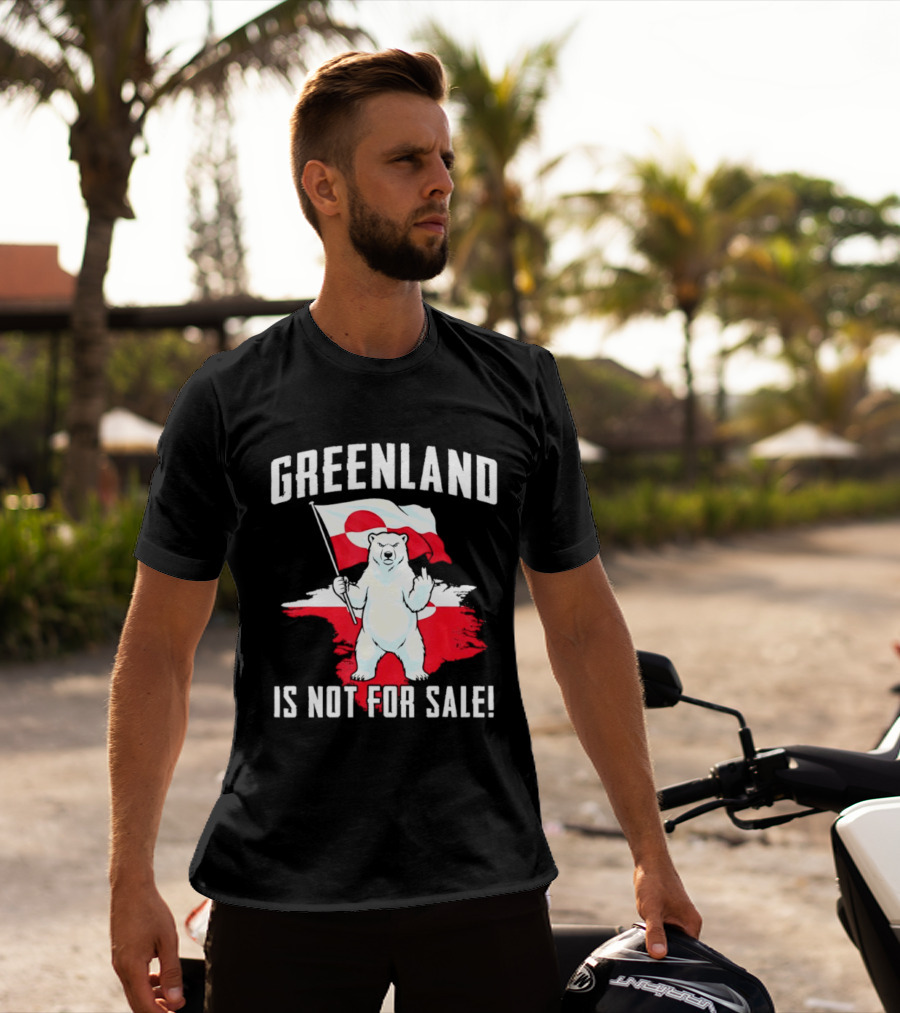 Greenland Is Not For Sale Polar Bear Flag Awareness T-Shirt
