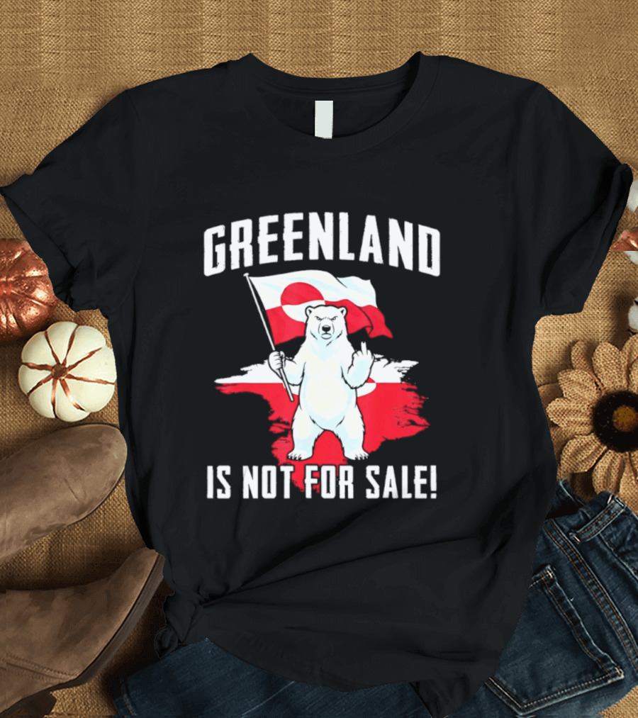 Greenland Is Not For Sale Polar Bear Flag Awareness T-Shirt