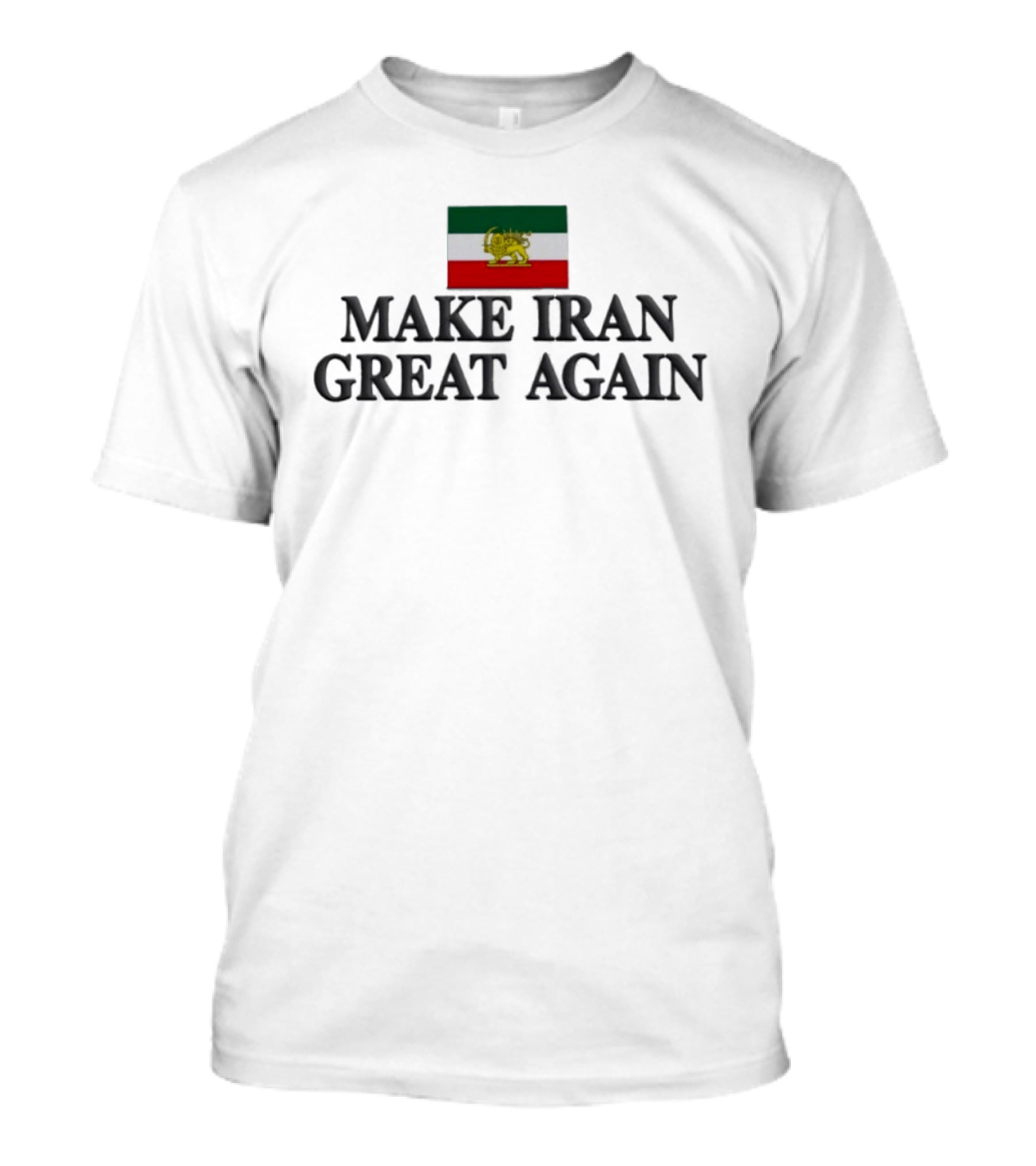 Make Iran Great Again Embroidered Flag Lion T-Shirt