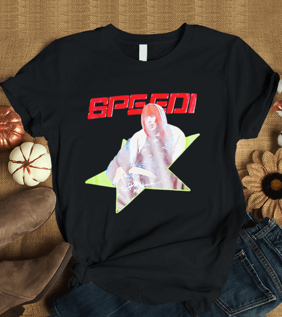 Lisa X AlterEgo Speedi Red Text Star T-Shirt