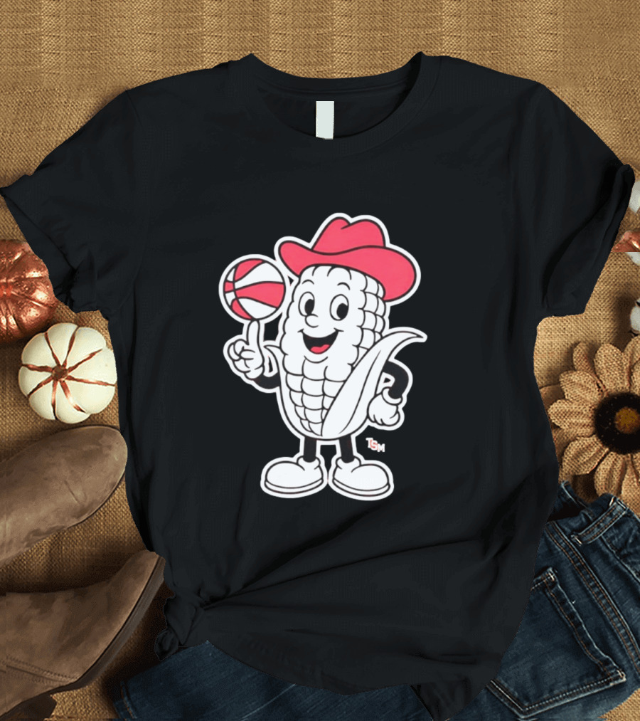 Nebraska Cornhuskers Cowboy Corn Basketball Playful T-Shirt