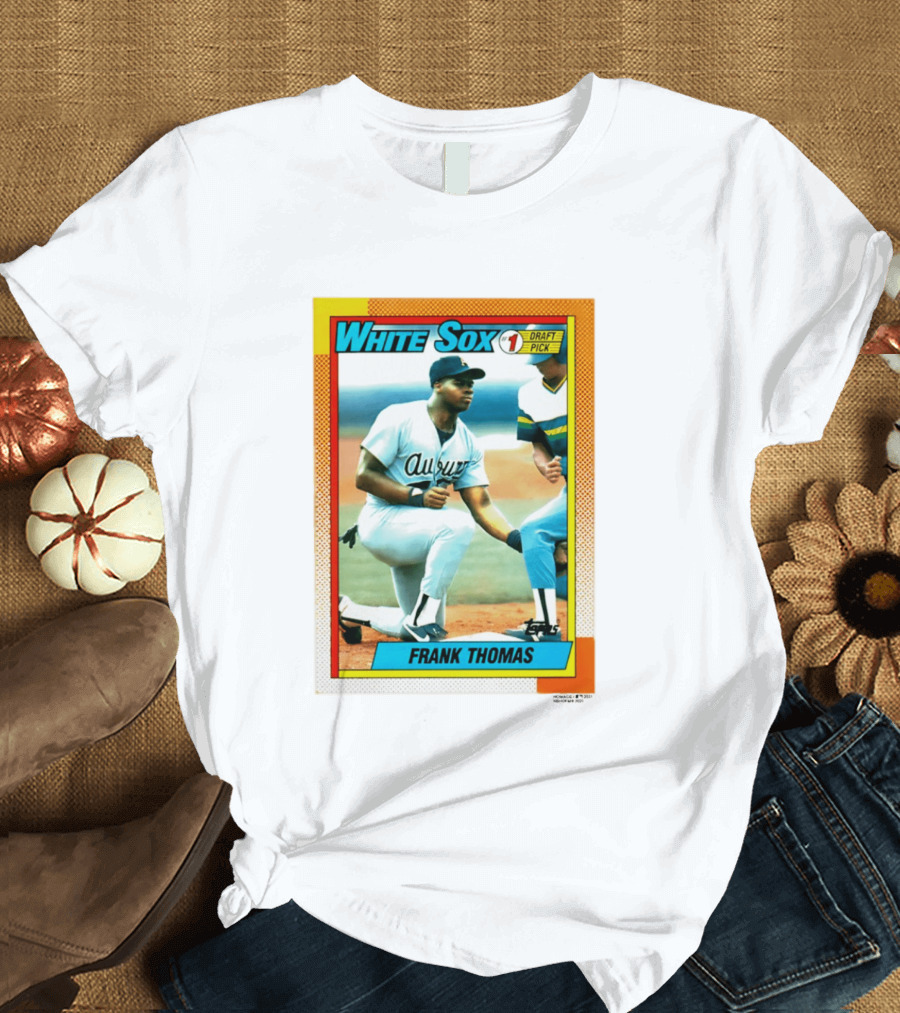 White Sox Frank Thomas 1990 Topps No. 1 Draft Pick Rookie Card T-Shirt