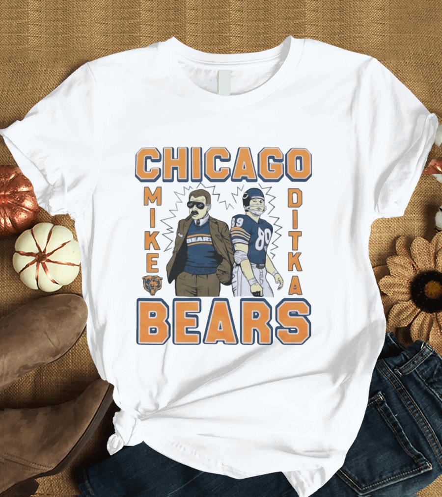 Mike Ditka Chicago Bears Retro Style Smoking Cigar T-Shirt