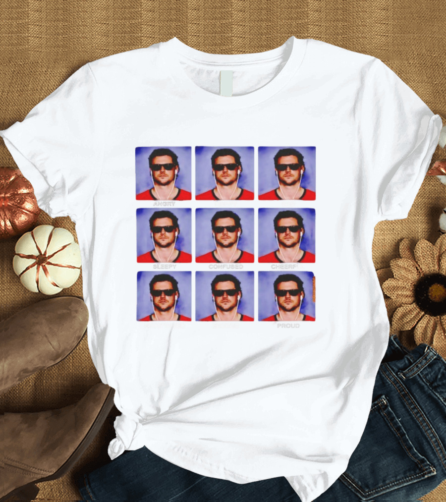 The Emotions of Jarrett Stidham Angry Happy Sad Sleepy Confused Cheerful Frustrated Excited Proud T-Shirt