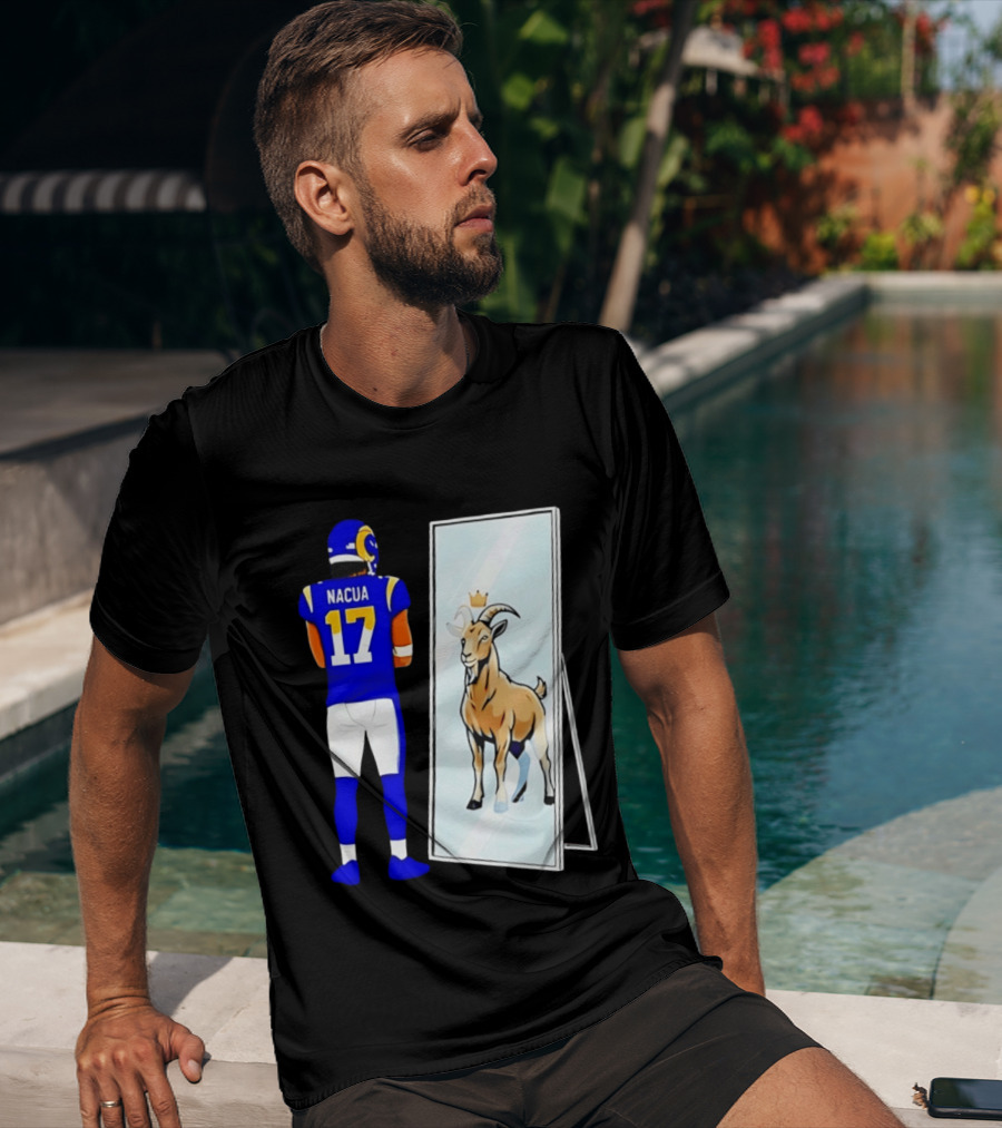 Puka Nacua 17 Los Angeles Rams Mirror Goat Crown T-Shirt