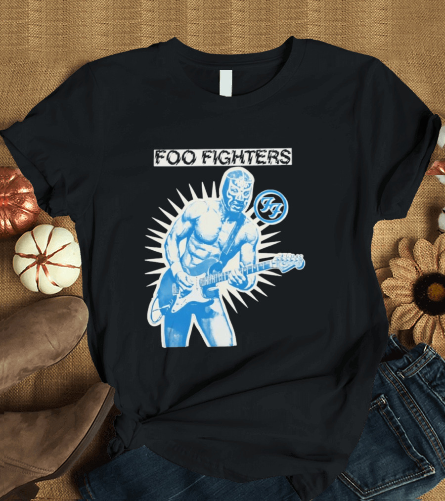 Foo Fighters 2026 Tasmania Lucha Libre Masked Guitarist Iconic FF T-Shirt