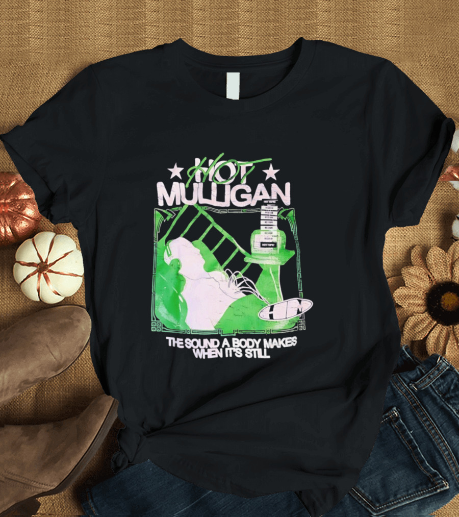 Hot Mulligan The Sound A Body Makes When It's Still Music Graphic With Green And White T-Shirt