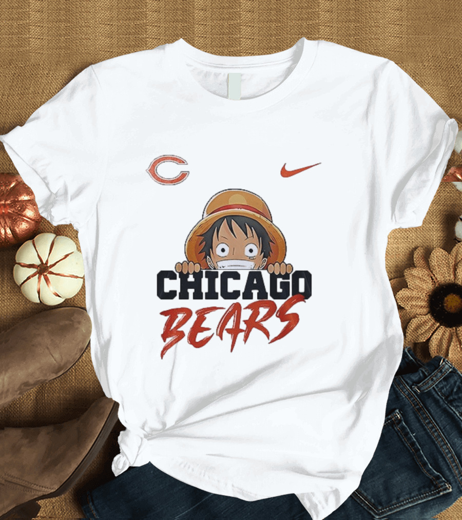 Chicago Bears Monkey D Luffy One Piece Collaboration T-Shirt