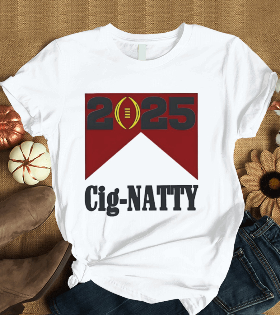 Indiana Hoosiers 2025 Cig Natty Football Banner T-Shirt