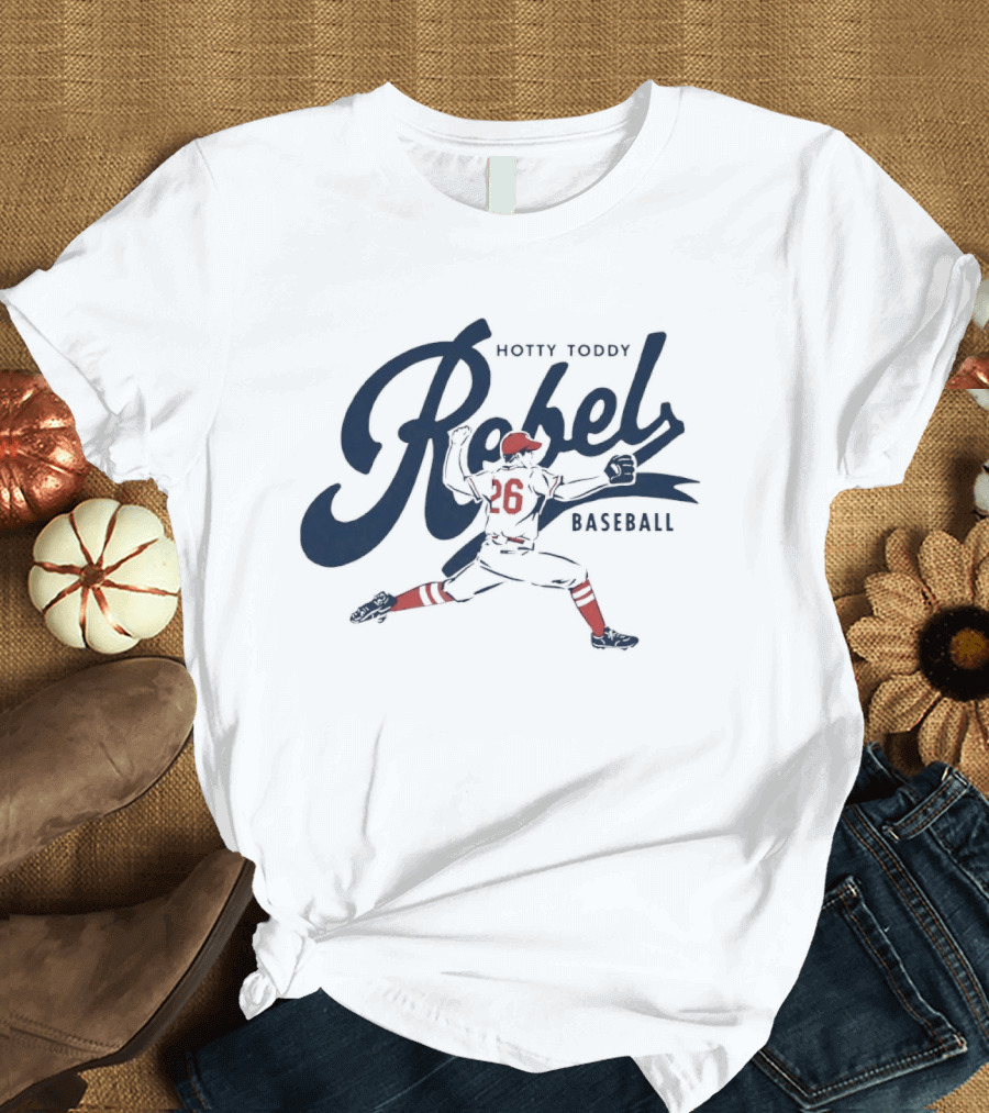 Hotty Toddy Rebel Ole Miss Baseball 36 T-Shirt