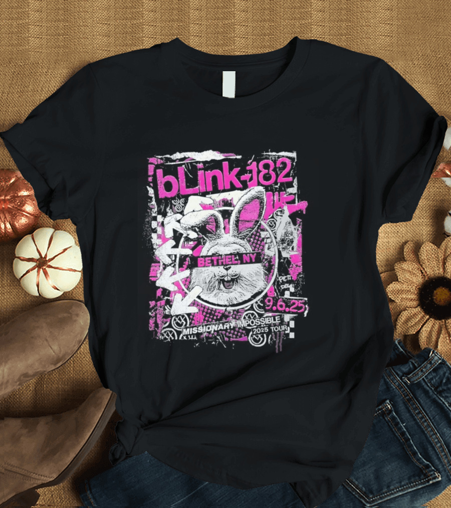 Blink 182 Missionary Impossible 2025 Bethel NY Tour T-Shirt