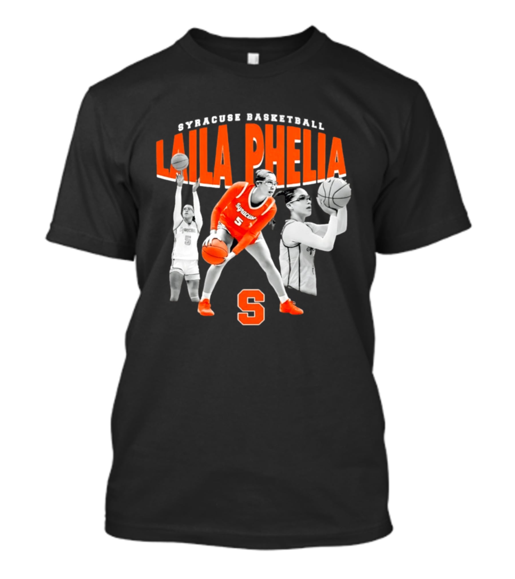 Laila Phelia Syracuse Basketball Player Number 5 Orange Team T-Shirt