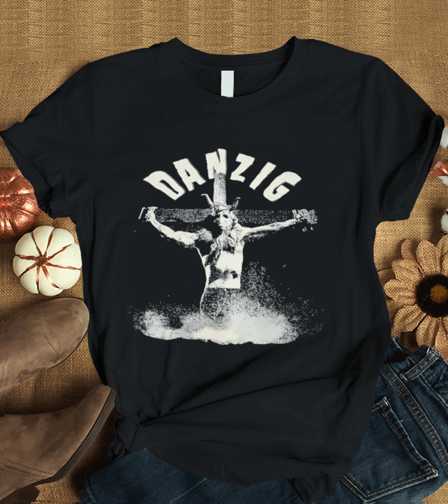 Danzig Skullman Skeleton Figure With Cross T-Shirt