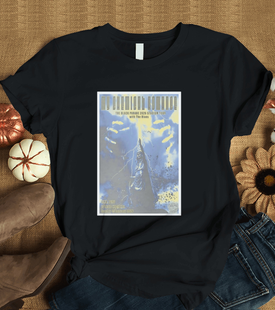 My Chemical Romance The Black Parade 2026 Stadium Tour Lima Peru Estadio Nacional Sunday 25 January With The Hives T-Shirt