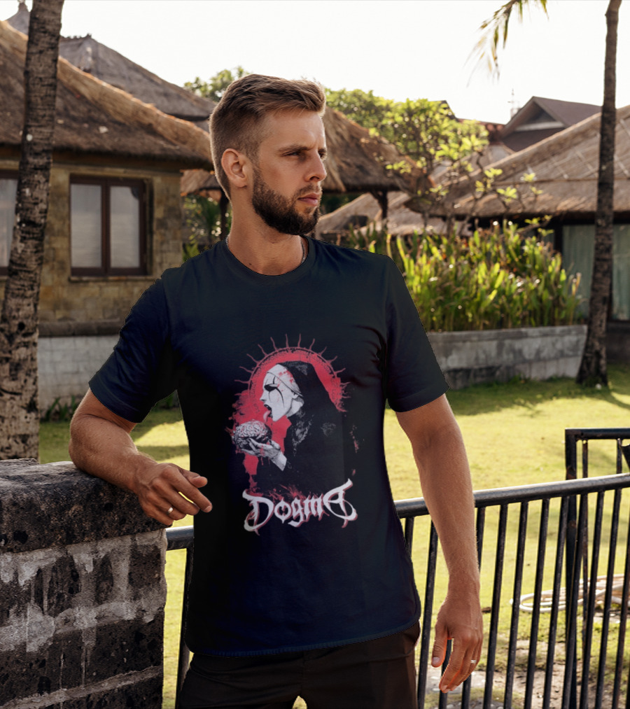 Dogma Brain Gothic Nun With Red Halo And Brain T-Shirt