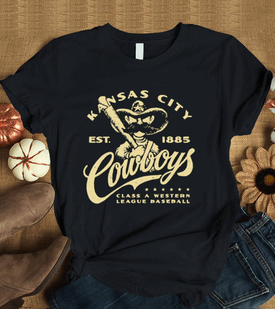 Kansas City Cowboys Class A Western League Baseball Est 1885 T-Shirt