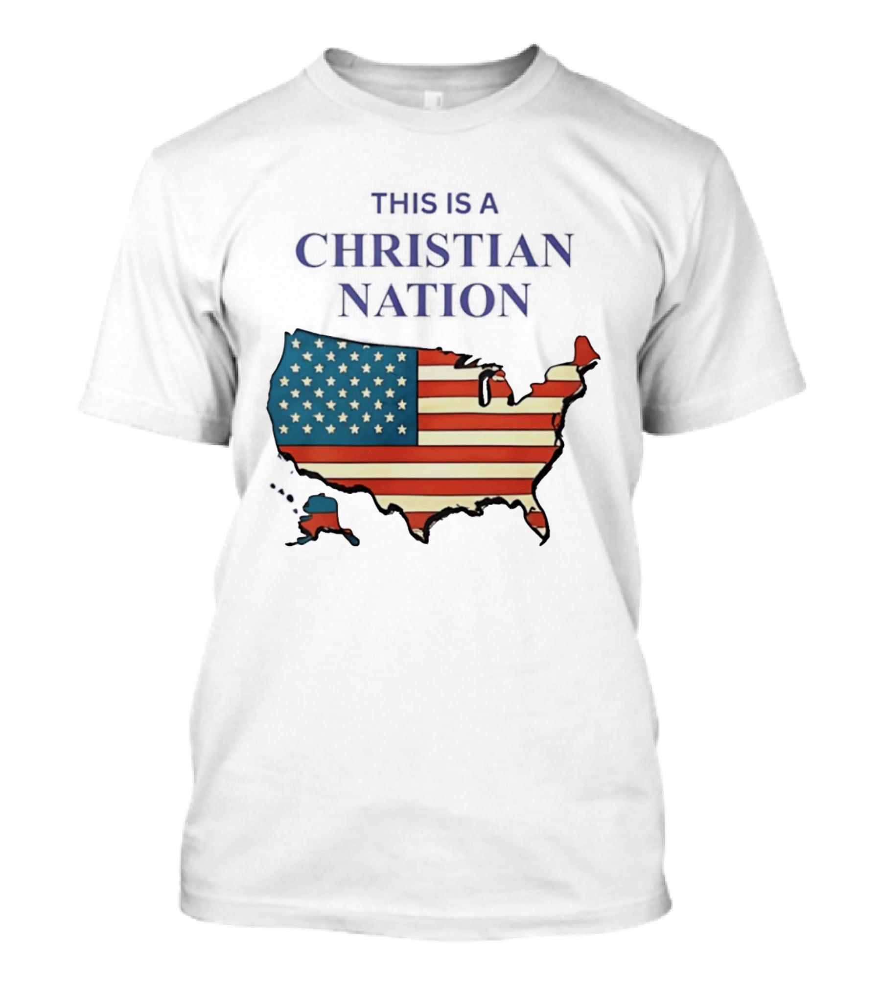 This Is A Christian Nation USA Flag Map T-Shirt