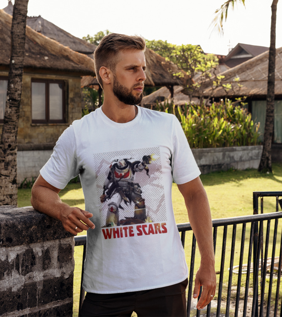 Warhammer 40 000 White Scars Power Armor Warrior With Weapon T-Shirt