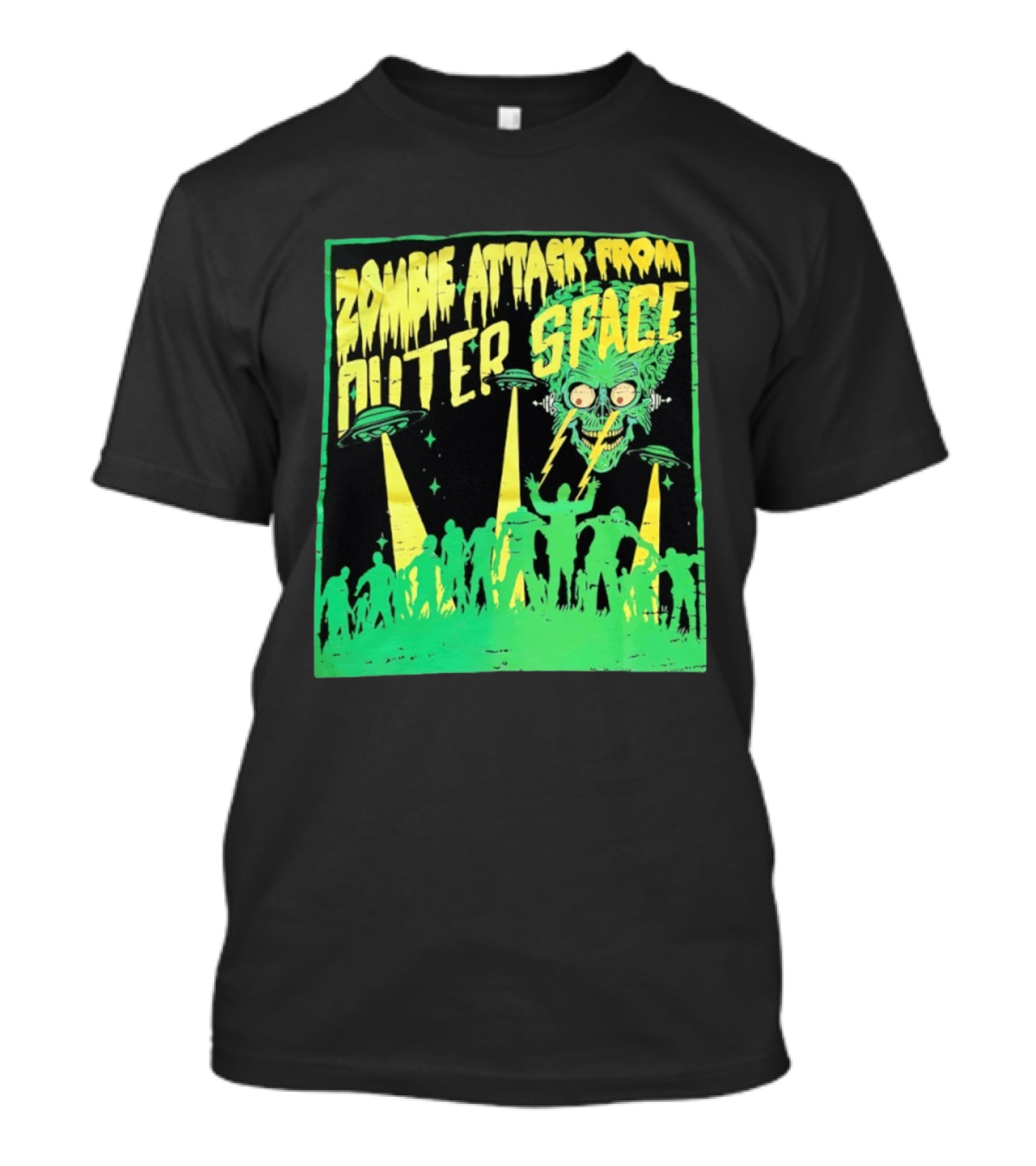 Zombie Attack From Outer Space UFO Alien Invasion T-Shirt