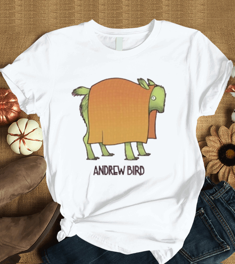 Andrew Bird Blanket Beastie Green Animal With Orange Blanket T-Shirt