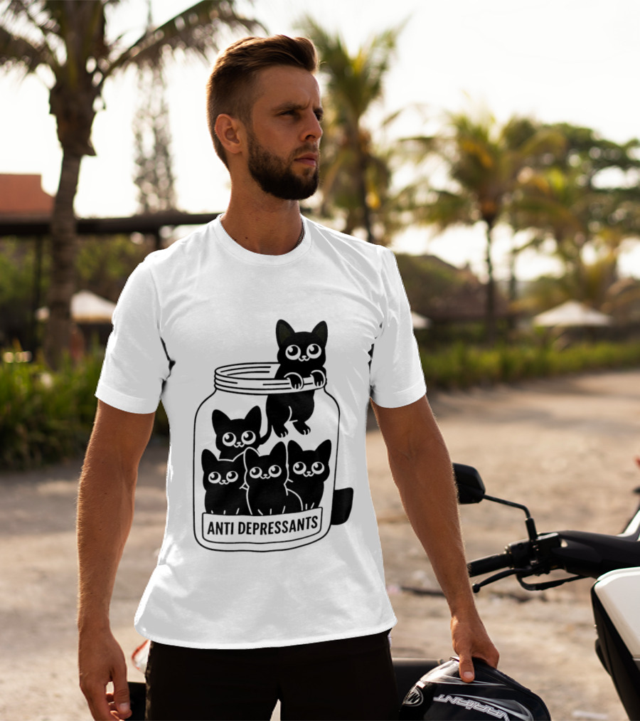 Anti Depressants Cat Jar With Cute Kittens T-Shirt