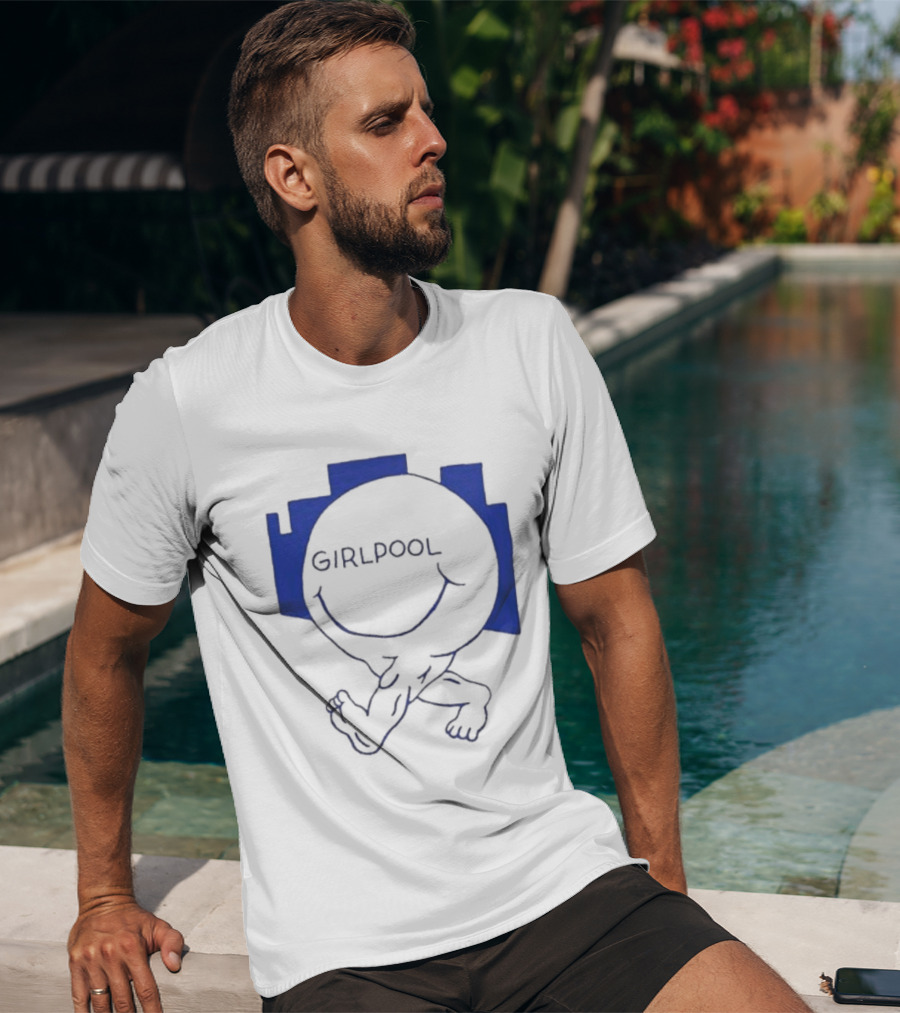 GIRLPOOL Happy Face Blue Smiling T-Shirt
