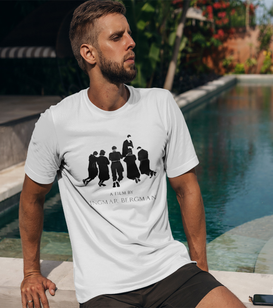 Kneeling Men A Film By Ingmar Bergman Silhouette Scene T-Shirt