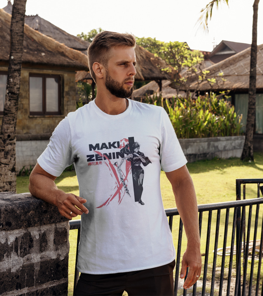 Maki Zenin Jujutsu Kaisen Anime Red Brush T-Shirt