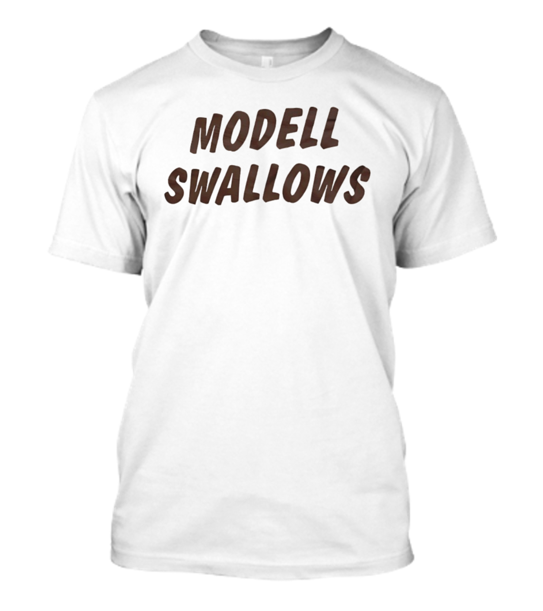 Modell Swallows Bold Text Trendy T-Shirt