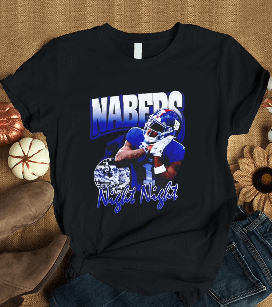 Nabers Night Night Football New York Giants T-Shirt