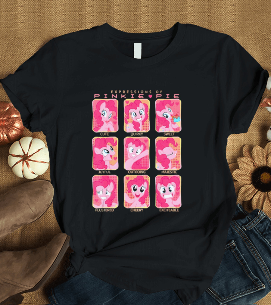 Expressions Of Pinkie Pie My Little Pony Funny Happy Faces T-Shirt