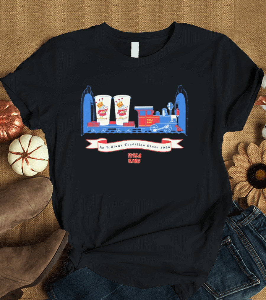 Pizza King An Indiana Tradition Since 1956 Train And Beverage Cups T-Shirt