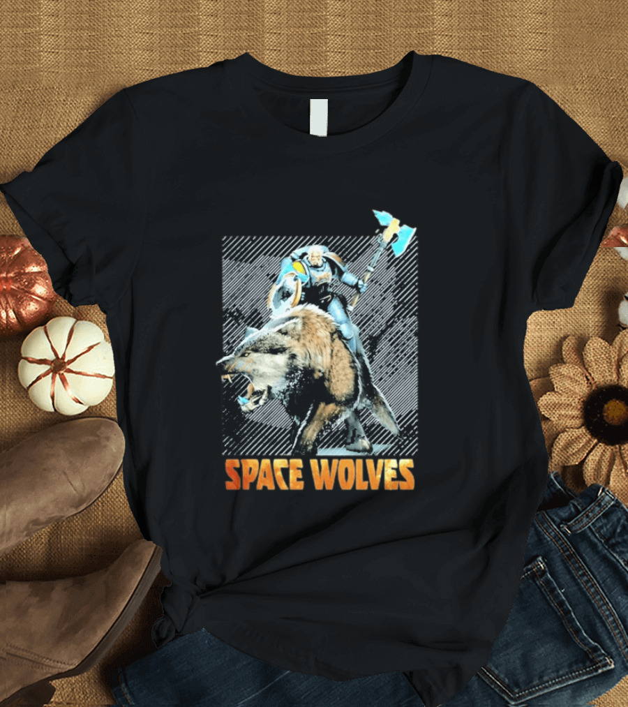 Space Wolves Warhammer 40 000 Iconic Warrior And Beast T-Shirt