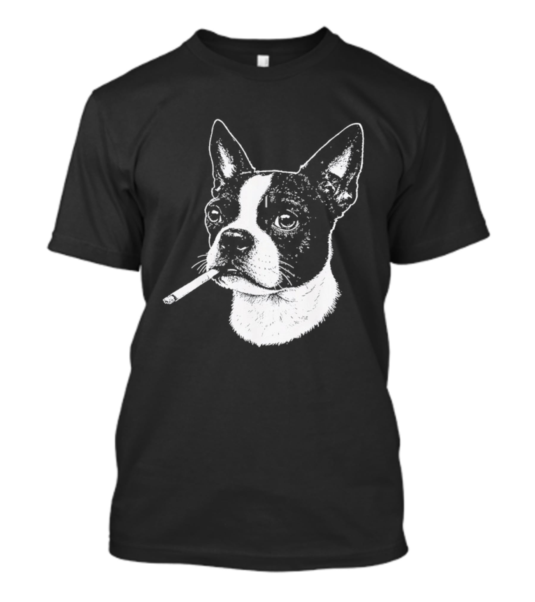 Boston Terrier Dog Smoking Cigarette Meme T-Shirt