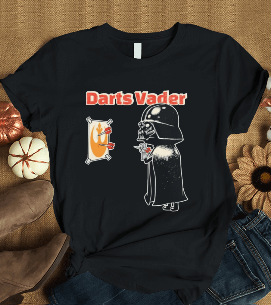 Darts Vader Playing Targets With Iconic Galactic Dartboard Opponent T-Shirt