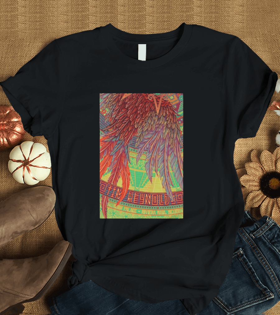 Dave Matthews Band 2026 Mexico Tim Reynolds Vibrant Feather T-Shirt