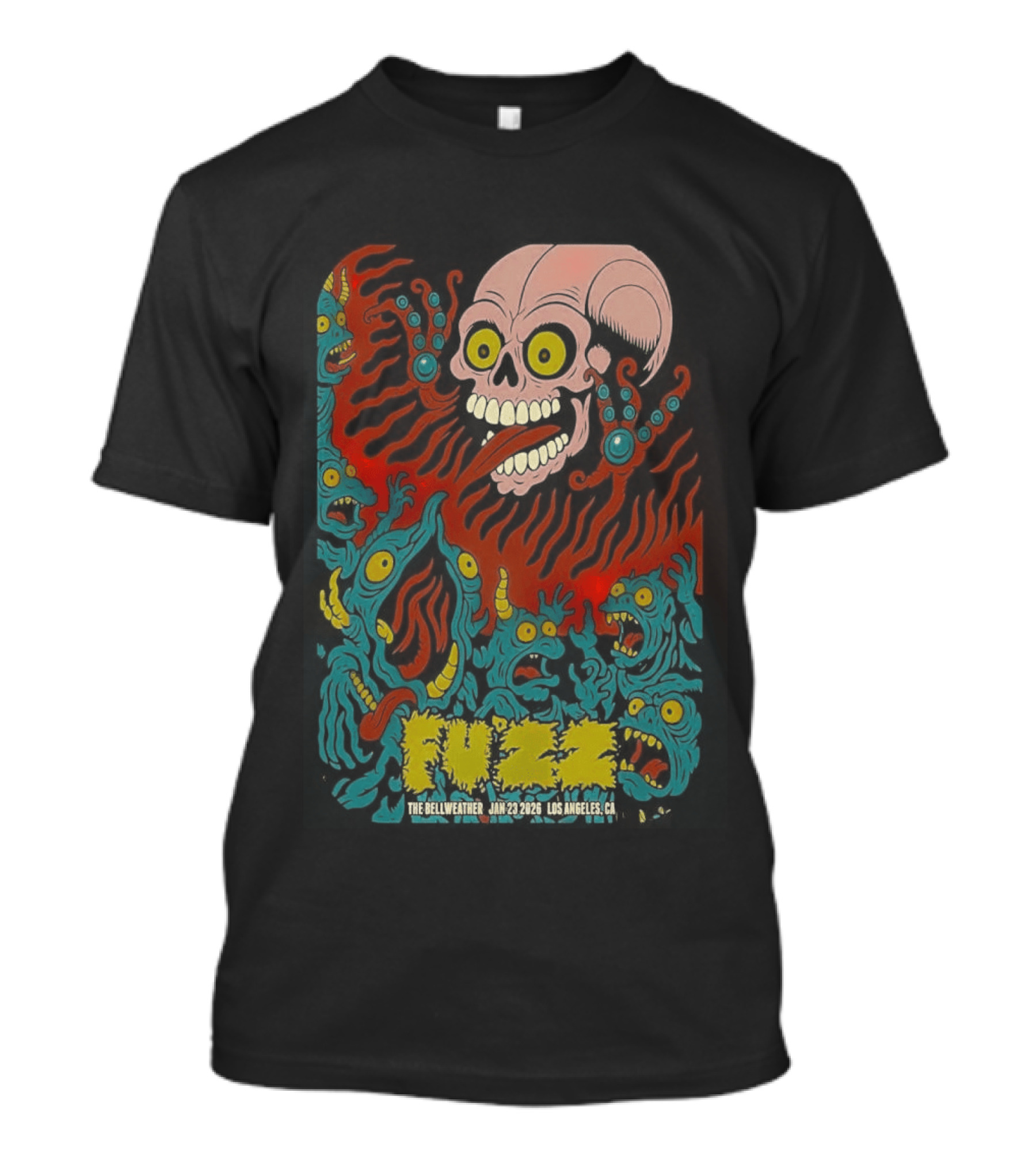 Fuzz Tour Skull Monster Art Los Angeles CA Jan 23 2026 T-Shirt