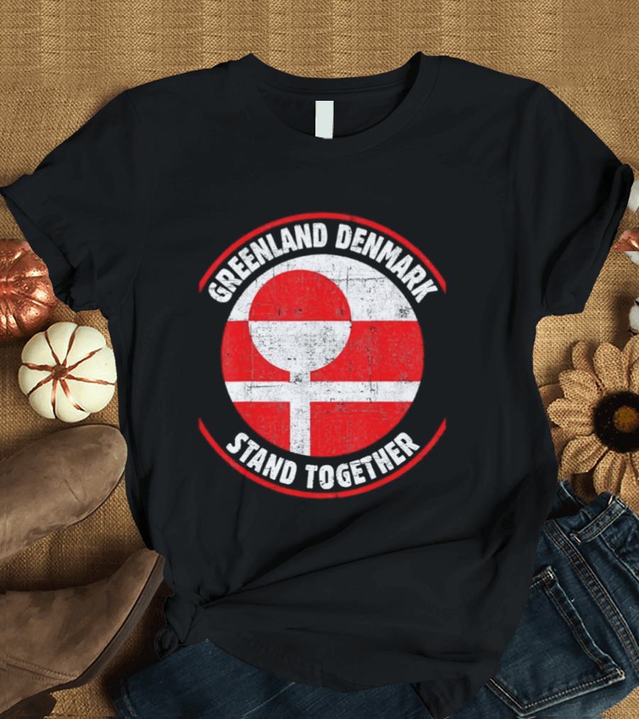 Greenland Denmark Stand Together United Flag T-Shirt