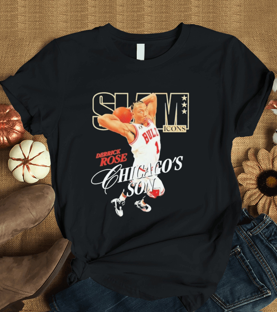Slam Icons Derrick Rose Bulls Chicago's Son T-Shirt