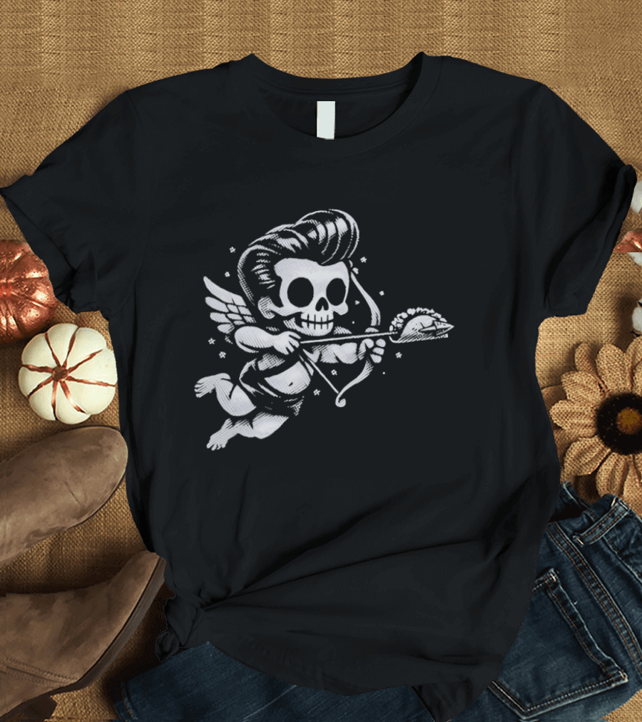 Tacos Never Broke My Heart Skeleton Cupid Archery T-Shirt