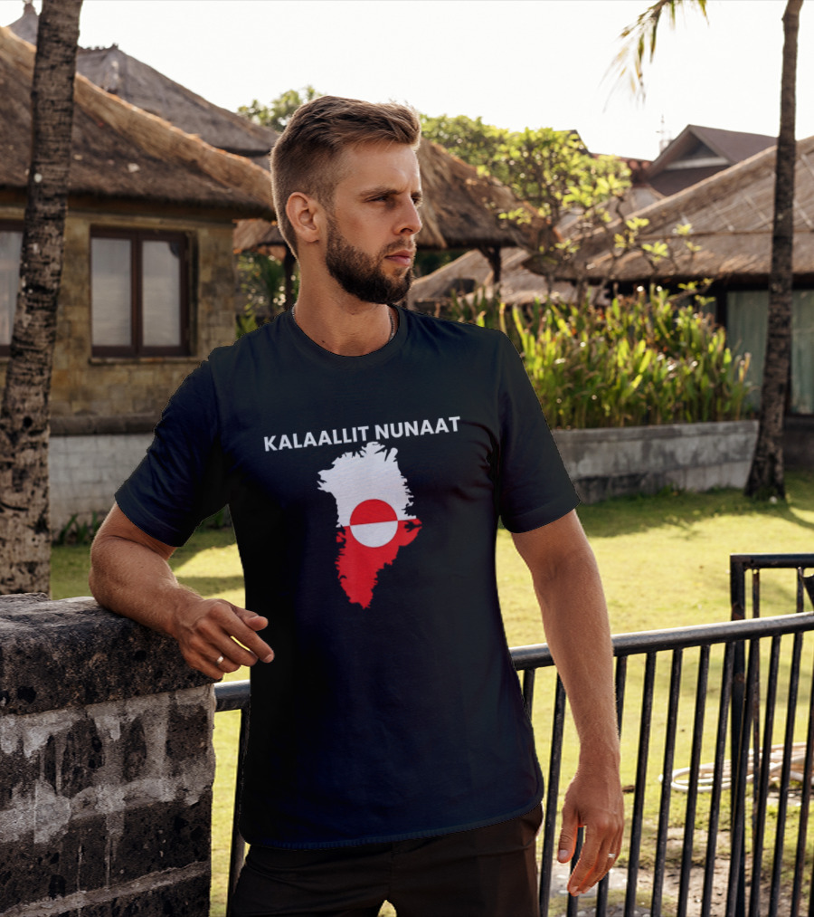 Kalaallit Nunaat Greenland Sovereignty National Flag Map T-Shirt