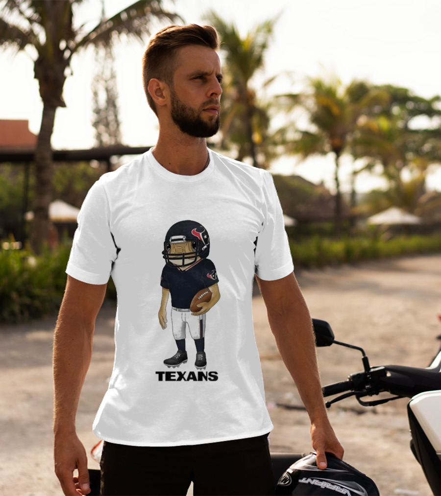 Bad Bunny Houston Texans Football Helmet Concho T-Shirt