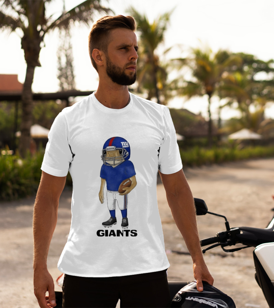 Bad Bunny New York Giants Football Character Concho Helmet Giants T-Shirt