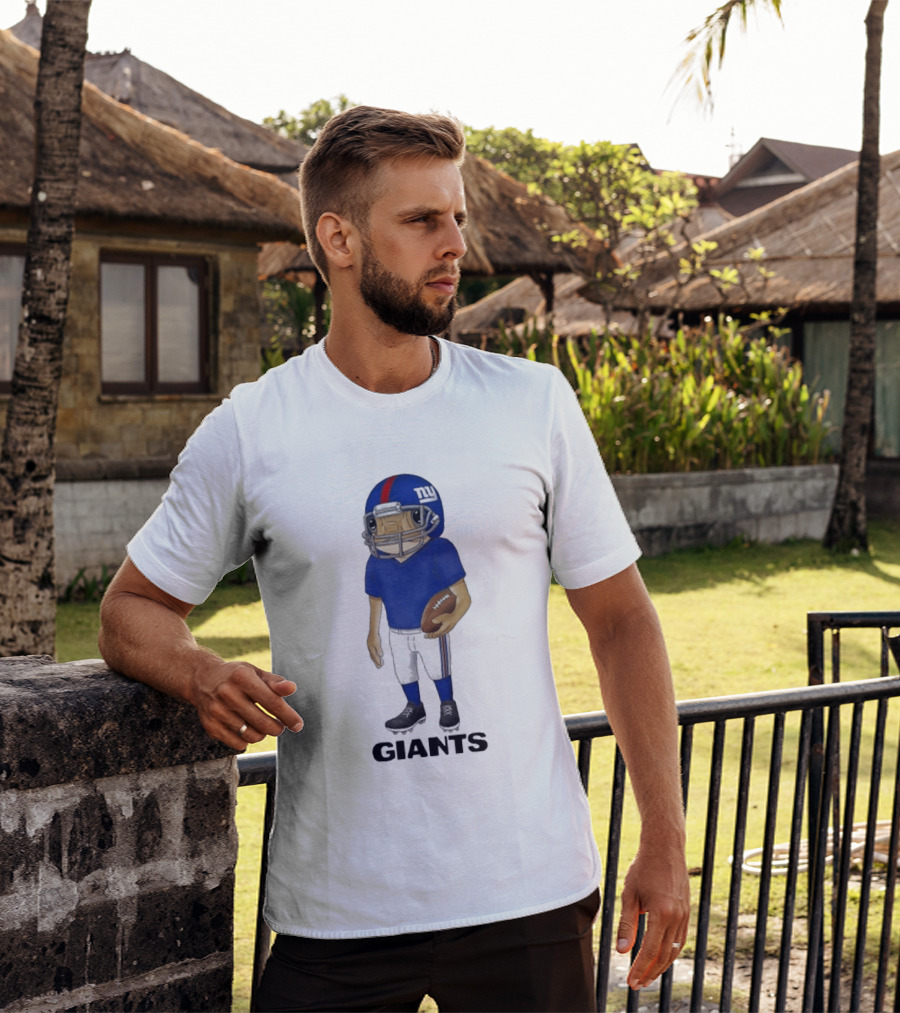 Bad Bunny New York Giants Football Character Concho Helmet Giants T-Shirt