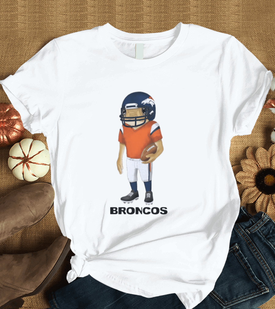 Bad Bunny X Denver Broncos Concho Collaboration Football Player T-Shirt