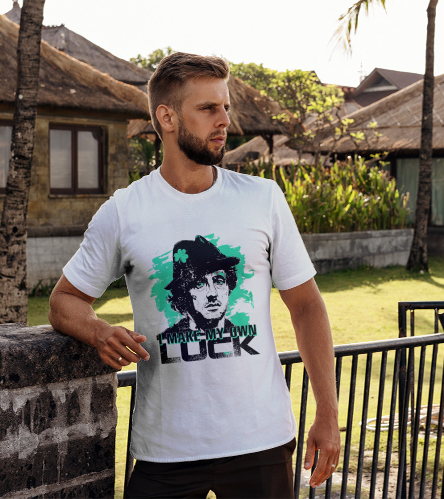 I Make My Own Luck Shamrock Hat Rocky T-Shirt