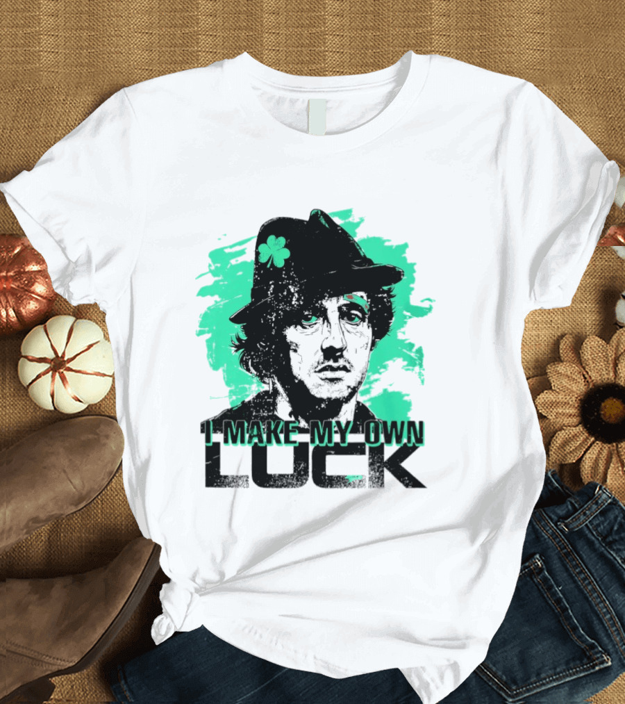 I Make My Own Luck Shamrock Hat Rocky T-Shirt
