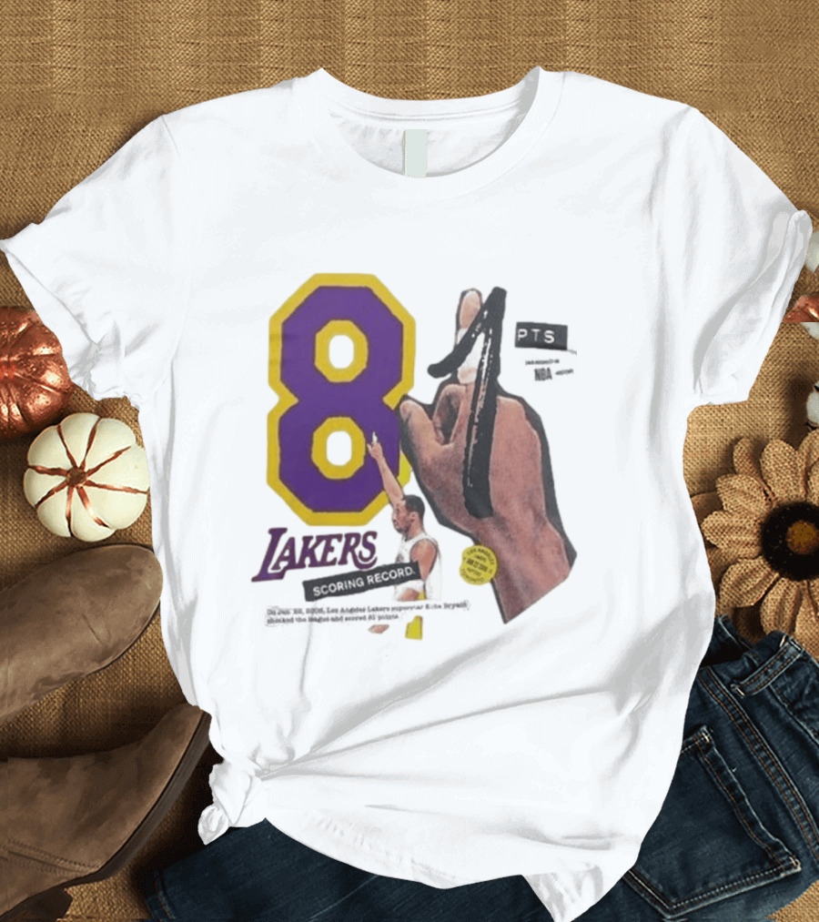 Los Angeles Lakers 81 Points Scoring Record Kobe Bryant 20th Anniversary T-Shirt
