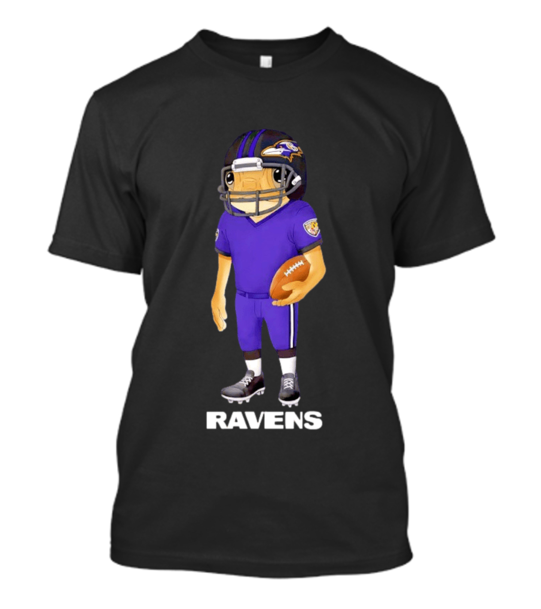 Bad Bunny X Baltimore Ravens NFL Collaboration Ravens Football Player T-Shirt