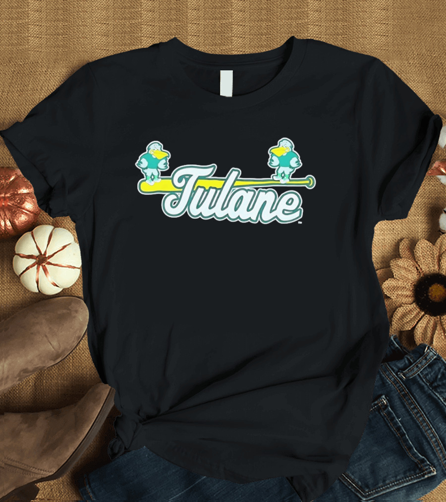 Tulane Green Wave Baseball Team Bat Spirit T-Shirt